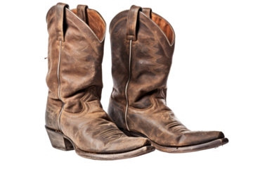 Vintage Cowboy Shoes isolated on transparent background