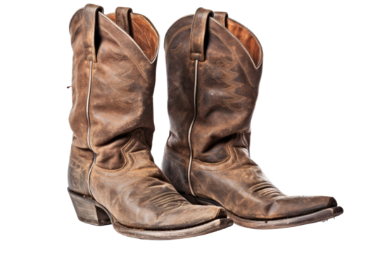 Vintage Cowboy Shoes isolated on transparent background