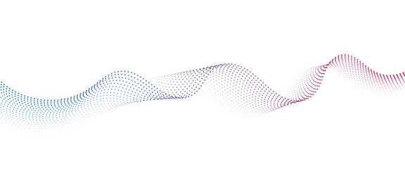 Flowing Dot Wave halftone gradient pattern on transparent background