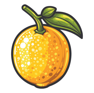 recommend clip art: Cartoon image of lemon yellow isolated on white ,generative ai