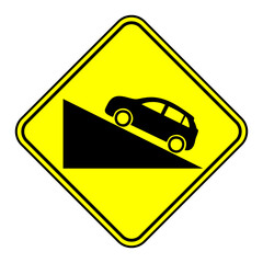 Warning Road Sign for all riders, Steep ascent ahead warning Icon, Vector illustration, , Vector design