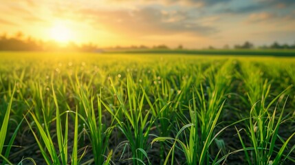 Obraz premium Lines of Paddy Plantation