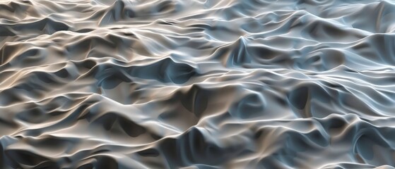 Fototapeta premium Panoramic close-up, high detail scan of raised waves pattern, Generative AI