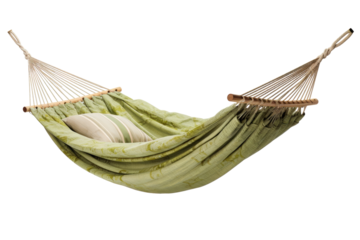 Elegant Indoor Hammock Bed Suspended in a Bright Living Space isolated on transparent background