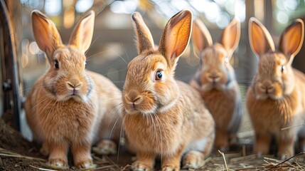 Fototapeta premium rabbits in the modern industrial farm, agriculture concept