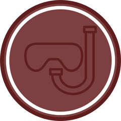 Snorkel Vector Line Double Circle Maroon