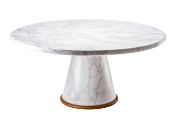 Elegant Marble Table with Polished Surface and Decorative Accents isolated on transparent background