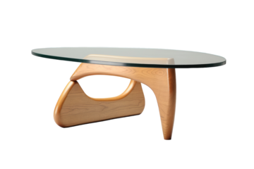 Minimalist Noguchi End Table with Sculptural Design isolated on transparent background