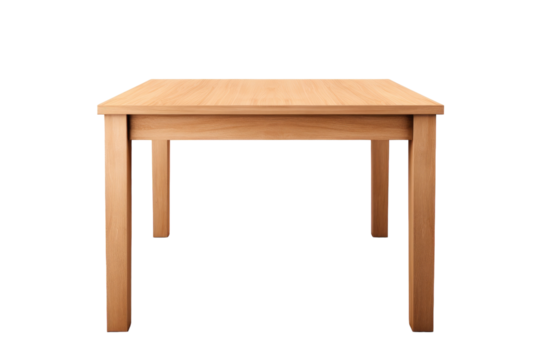 Sleek Parsons Table with Dark Wood Finish isolated on transparent background