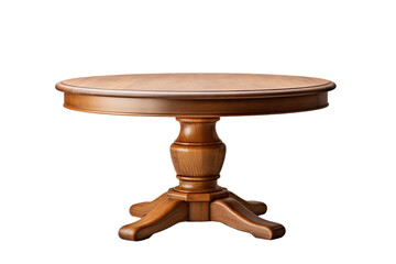 Stylish Pedestal Table with Marble Top isolated on transparent background