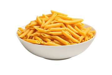 Penne Pasta with Fresh Basil and Parmesan isolated on transparent background