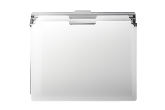 Sleek Plastic Folder with Smooth Surface and Secure Closure isolated on transparent background