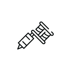 Medical Syringe Icon. A minimalistic design featuring a syringe, widely used for administering vaccines and medical treatments. Ideal for healthcare, medical education. Vector illustration
