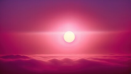 Obraz premium Generative AI, A vibrant pink sunrise over soft clouds, symbolizing new beginnings, hope, and the gentle beauty of nature.