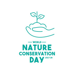 World Nature Conservation Day. July 28. White background. Flat design vector.