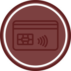 Credit Card Vector Line Maroon Circle Maroon