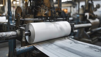 Roll of Paper Undergoing Printing on Automated Machine