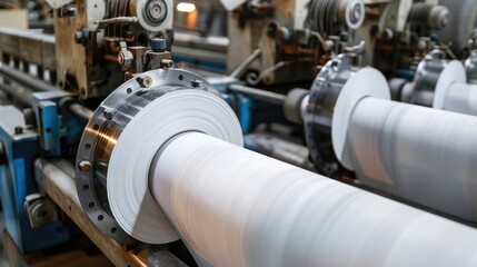 Roll of Paper Undergoing Printing on Automated Machine