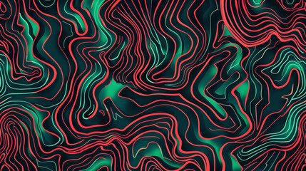 Enchanting Harmony: Abstract Red and Green Pattern. Generative AI