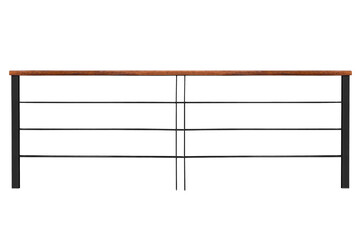 Steel railing with wood on top