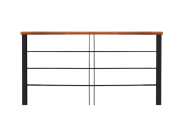 Steel railing with wood on top