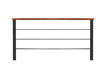 Steel railing with wood on top