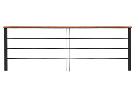 Steel railing with wood on top