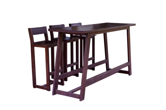 Wooden bar table and chair