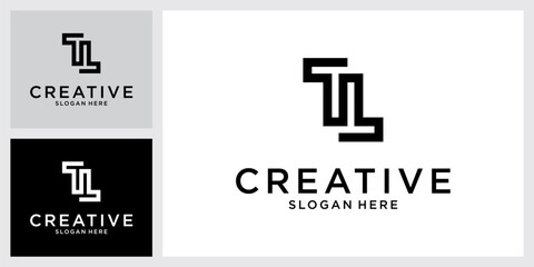 TL or LT initial letter logo design vector.