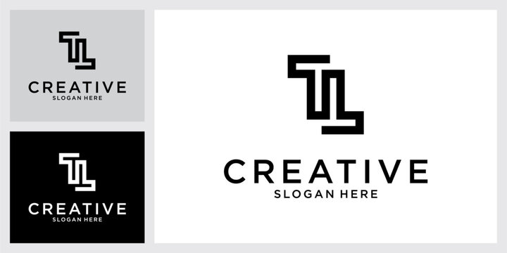 TL or LT initial letter logo design vector.
