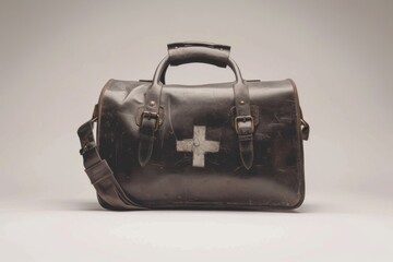 Classic medical bag silhouette in a serene setting