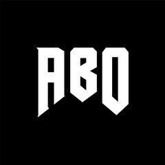ABO letter logo design for technology company. ABO logo design black and white color combination. ABO logo, ABO vector, ABO design, ABO icon, ABO alphabet. ABO typography logo design.