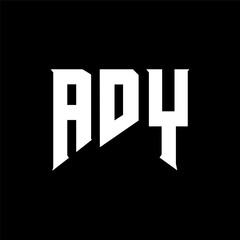 ADY letter logo design for technology company. ADY logo design black and white color combination. ADY logo, ADY vector, ADY design, ADY icon, ADY alphabet. ADY typography logo design.