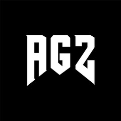 AGZ letter logo design for technology company. AGZ logo design black and white color combination. AGZ logo, AGZ vector, AGZ design, AGZ icon, AGZ alphabet. AGZ typography logo design.