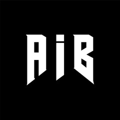 Fototapeta premium AIB letter logo design for technology company. AIB logo design black and white color combination. AIB logo, AIB vector, AIB design, AIB icon, AIB alphabet. AIB typography logo design.