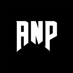 ANP letter logo design for technology company. ANP logo design black and white color combination. ANP logo, ANP vector, ANP design, ANP icon, ANP alphabet. ANP typography logo design.