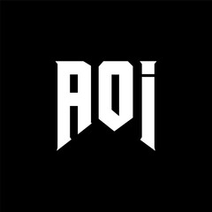 AOI letter logo design for technology company. AOI logo design black and white color combination. AOI logo, AOI vector, AOI design, AOI icon, AOI alphabet. AOI typography logo design.