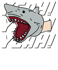 cartoon illustration shark for T_shirt design