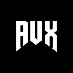 AUX letter logo design for technology company. AUX logo design black and white color combination. AUX logo, AUX vector, AUX design, AUX icon, AUX alphabet. AUX typography logo design.