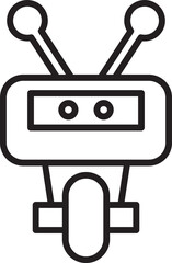 Robot Character Line Art