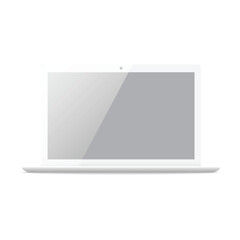 Minimalistic laptop with blank screen, ideal for mockups or presentations. Vector illustration