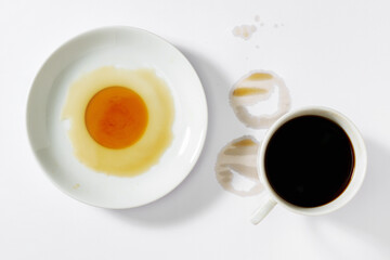 Spilled coffee and stains