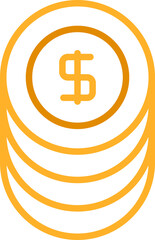 Pile of Dollar Coins Icon