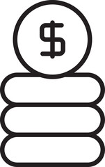 Pile of Dollar Coins Icon