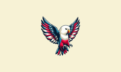 Fototapeta premium flying lovebird vector illustration american mascot design