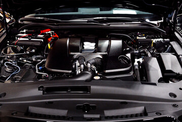 Modern Car Engine Bay Close-Up