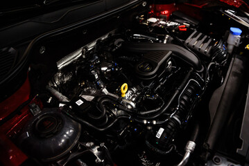 Modern Car Engine Bay Close-Up