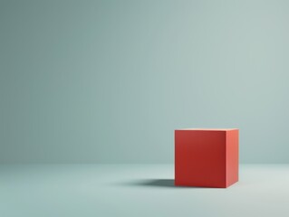 Minimal cube item display, 3D render, modern presentation, closeup view, studio lighting, high detail