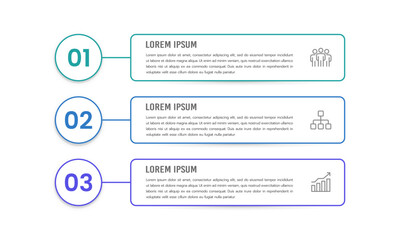 Business infographic 3 steps or options to success. Annual report, Business presentation, Planning and Workflow. Vector illustration.
