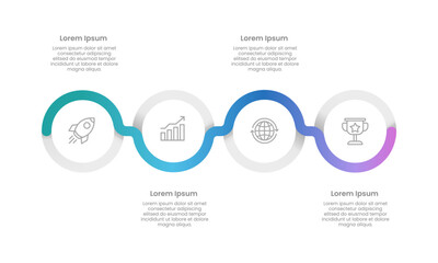 Business infographic 4 important events to success. Annual report, Business presentation template and Workflow. Vector illustration.